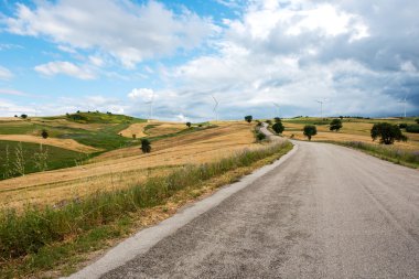 Lanmış yol tarım arazisi geçen