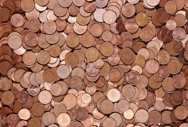 Viele Euro Cent Münzen Stapelweise Bankdepots — Stockfoto