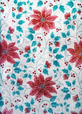 Arka plan için yaprak desenli kırmızı çiçekler