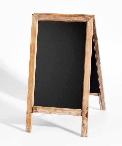 Blank A-frame blackboard on white — Stock Photo, Image