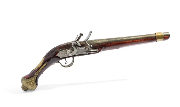 Pistola de trava de madeira antiga — Fotografia de Stock