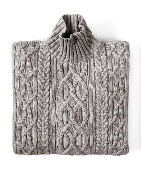 Vikta grå Turtle Neck tröja med Design — Stockfoto