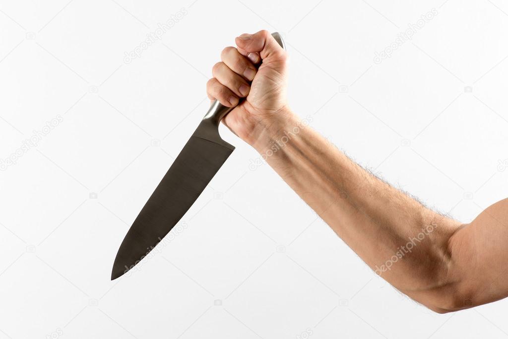 Hand Stabbing with Sharp Knife