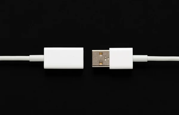 Conectores USB macho y hembra — Foto de Stock