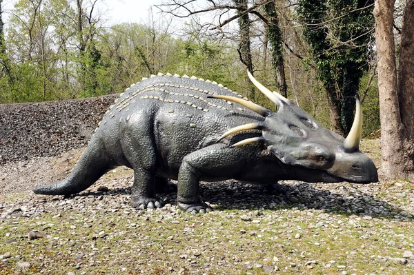 Modelo Styracosaurus no parque temático ao ar livre — Fotografia de Stock