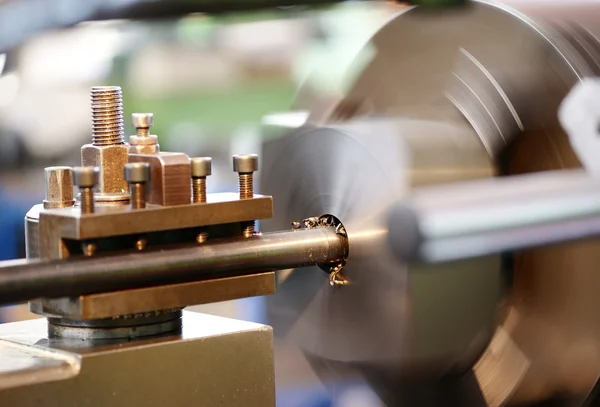 Close Up of Lathe in Operation — Stock Photo, Image