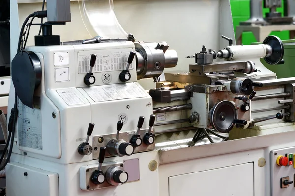 Close Up of Automated Lathe Machine — Stock Photo, Image