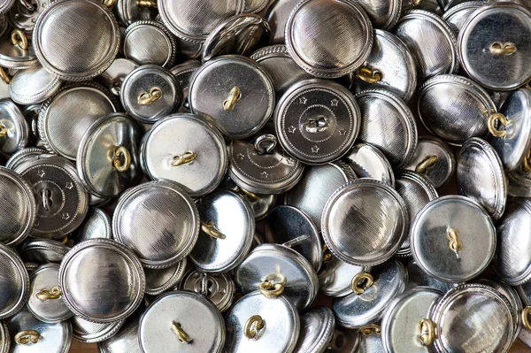Háttér textúra kerek ezüst fém gombok — Stock Fotó