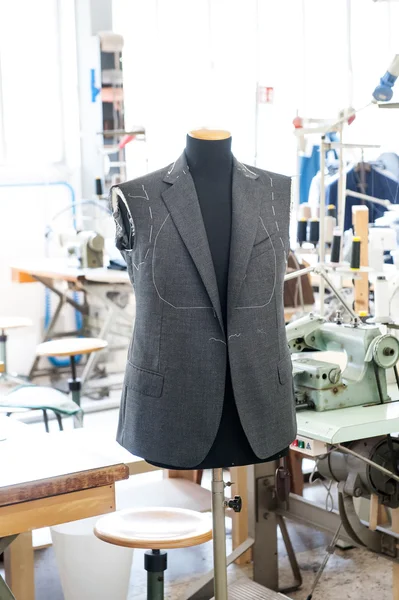 Working on a handmade jacket — Stock Photo, Image