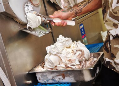 Man making handmade ice cream clipart