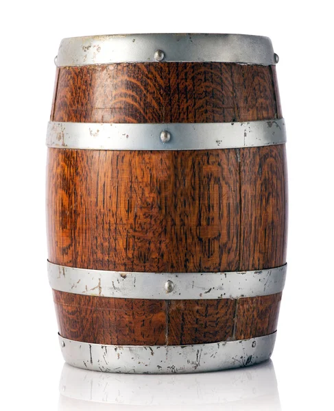 Eiken vat voor opslag van wijn, bier of cognac — Stockfoto
