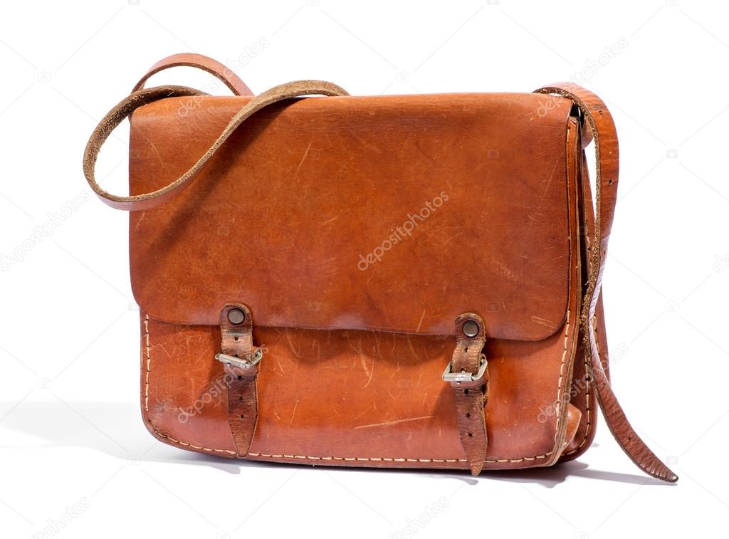 Old brown leather bag