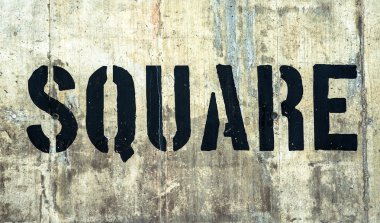 Kare-grunge siyah grafiti harflerle