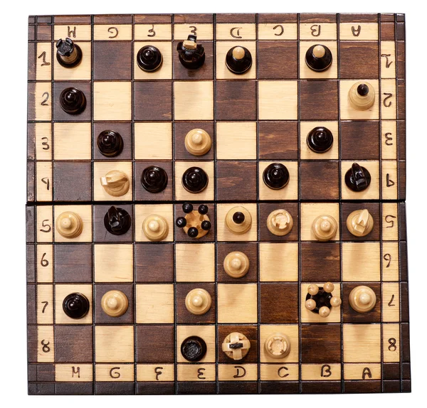 Översiktsbild av en schack matchen pågår — Stockfoto
