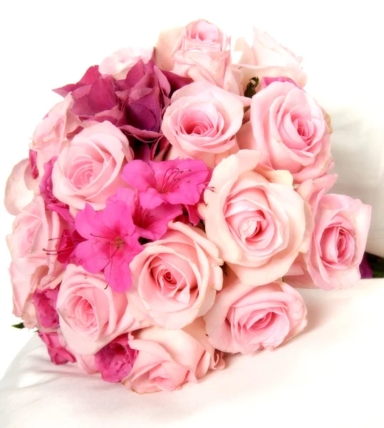 Pretty bouquet of fresh pink spring flowers — Stock Photo, Image