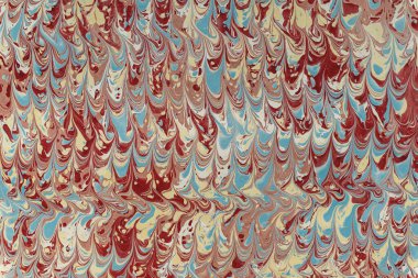 Renkli akışkan dokuyu ve soyut sanatsal tasarımı gösteren mermer kağıt deseni