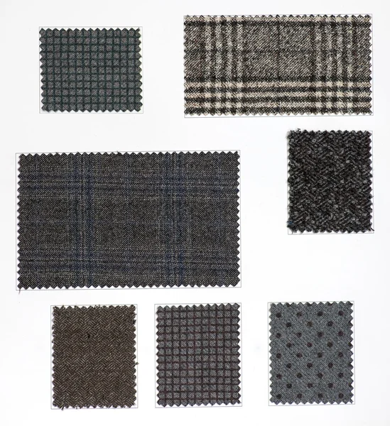 Fabric samples on white sheet — Stock Photo, Image