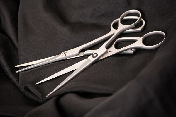 Two pairs of professional hairstyling scissors — Stock Photo, Image