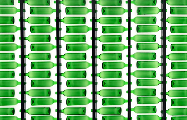 Genomskinliga gröna flaskor mönster — Stockfoto