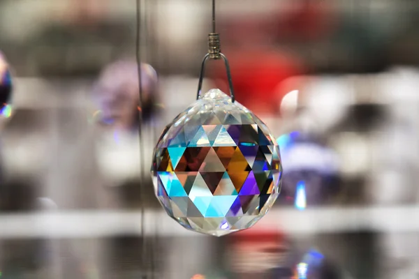 Faceted crystal hanging ball — Stock Photo, Image