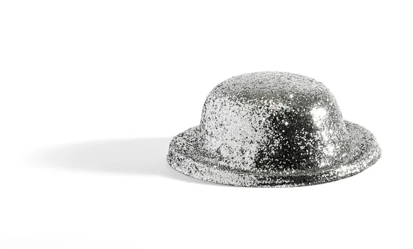 Glittering party hat on white background — Stock Photo, Image