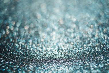 Glitter parlak, bokeh Noel arka plan mavi