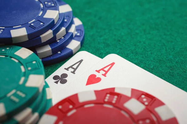 Poker two aces — Stock Photo, Image