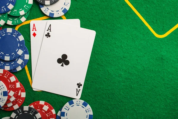 Poker two aces, place for text — Stock Photo, Image