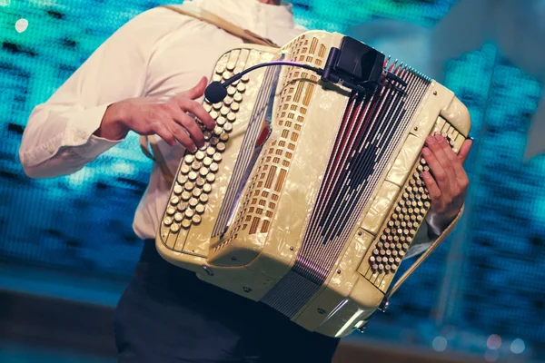 아코디언 연주 음악가 — 스톡 사진
