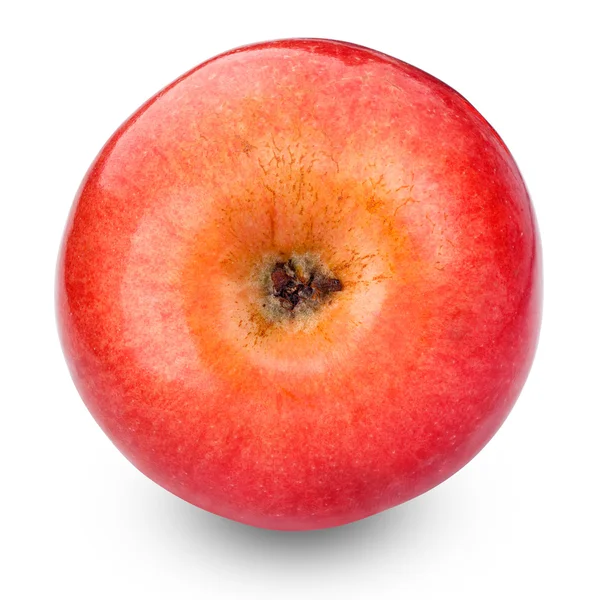 Manzana roja fresca aislada en blanco. Con camino de recorte —  Fotos de Stock