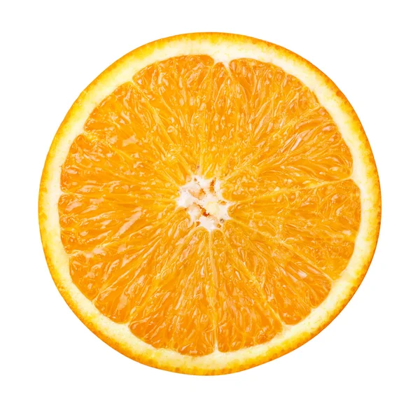 Rebanada de naranja fresca aislada sobre fondo blanco — Foto de Stock