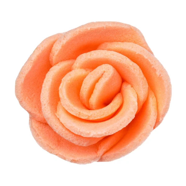 Orange flower head isolated, beautiful decoration,top view — Stock Photo, Image