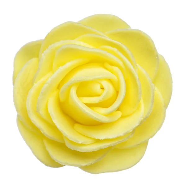 Żółty głowa kwiat na białym tle, piękny wystrój, widok z góry — Zdjęcie stockowe