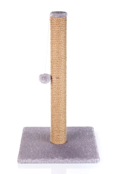 Cat scratching post su uno sfondo bianco — Foto Stock