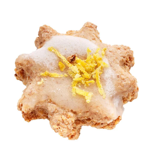 Saboroso delicioso lanche doce em um fundo branco — Fotografia de Stock