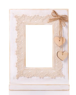 boş yer dışarı kesim ile beyaz arka plan üzerinde izole ahşap çerçeve