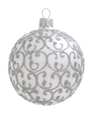 Gümüş Noel top üzerinde arka izole