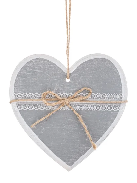 Vintage  heart decoration on white   background — Stock Photo, Image