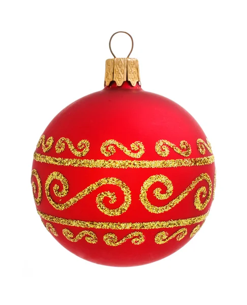 Red christmas ball isolated on the background — Stock Photo, Image