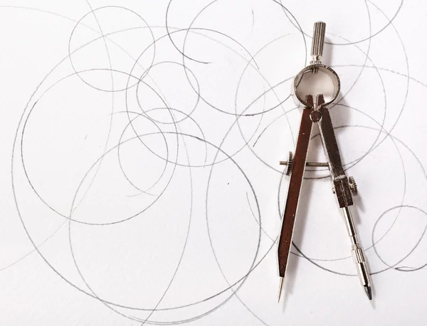 Compass drawing — Stock Photo, Image