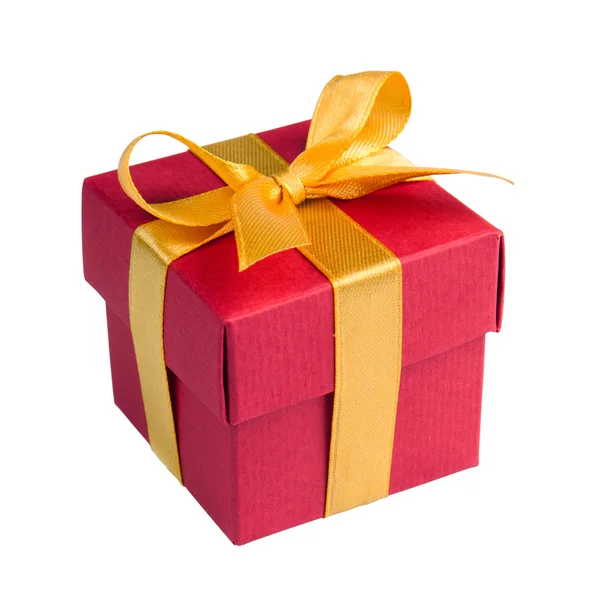 Confezione regalo con nastro giallo — Foto Stock