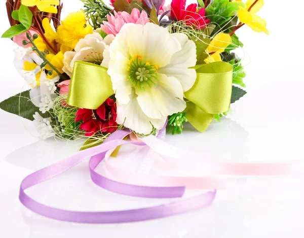 Artificial flowers composition — Stock Photo, Image