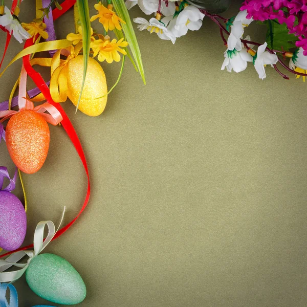 Easter background with colorful eggs — Stock Photo, Image