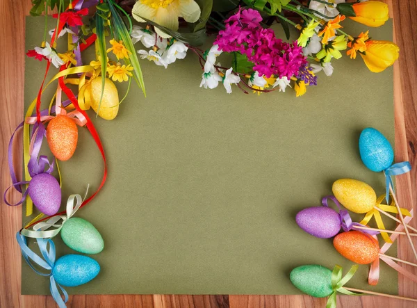 Pasen bloemen en eieren — Stockfoto