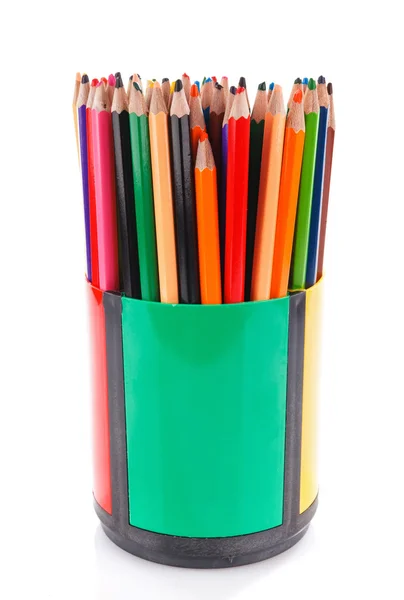 Color pencils in holder — Stock Photo, Image