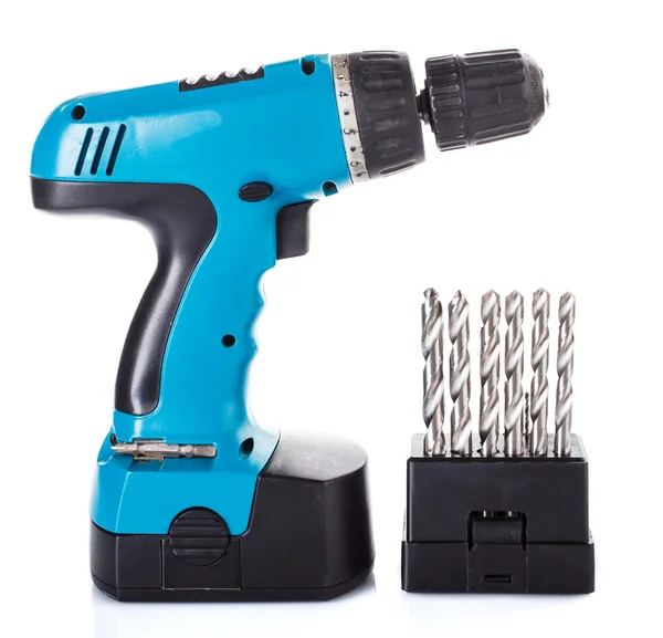 Bits collection with drill — Stock Photo, Image