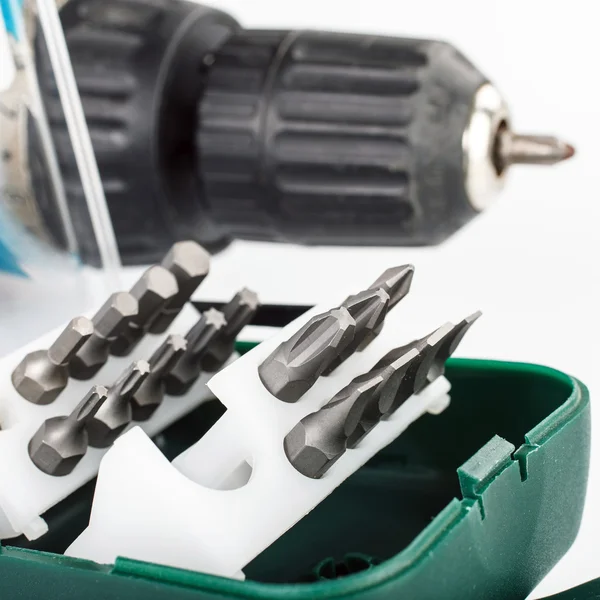 Set of drills with  drill — Stock Photo, Image