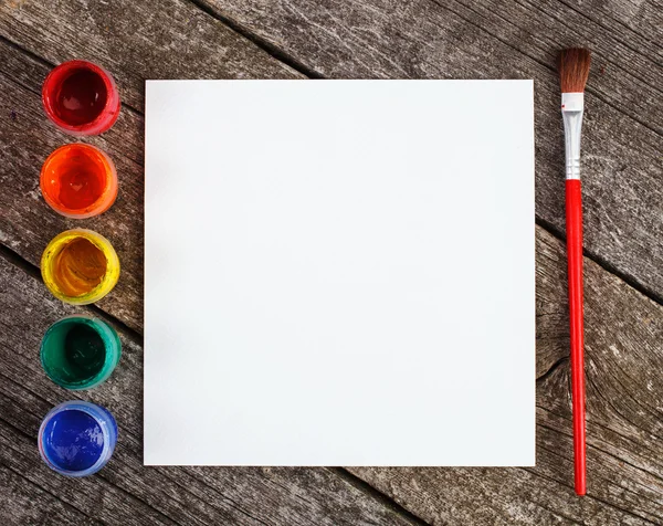 Pinturas para pintura y pincel — Foto de Stock