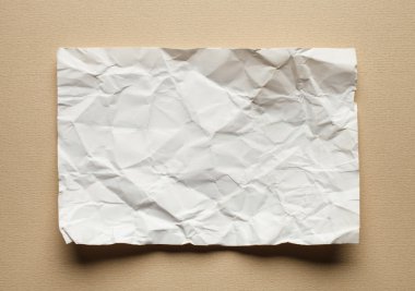 Crumpled  white paper card
