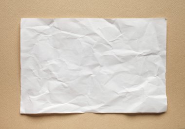Crumpled  white paper card